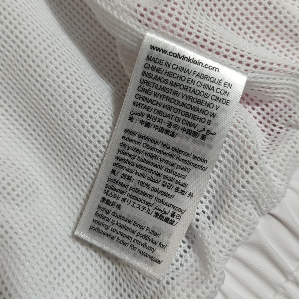 Calvin Klein Color Block Track Jacket, Spell Out, Hidden Hood, Vented Back, Med
